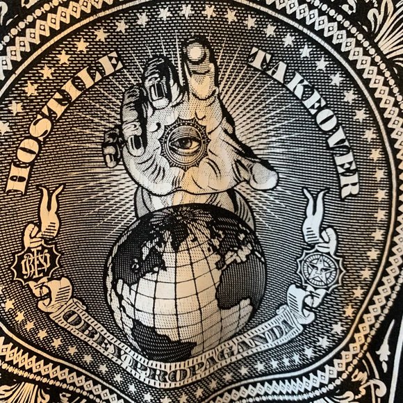 OBEY 'HOSTILE TAKEOVER' TSHIRT SIZE MEDIUM MADE IN USA - Picture 3 of 5